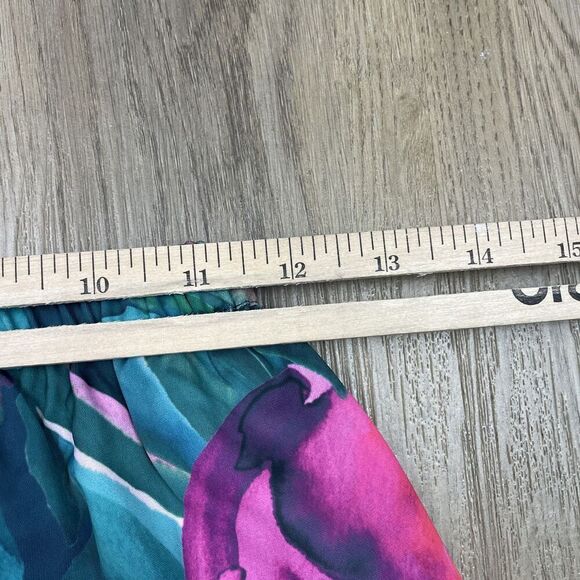 Fabletics Sleep Pant Womens Small Painted Tulips Pink Green Lounge Pajama Pants - Picture 10 of 12